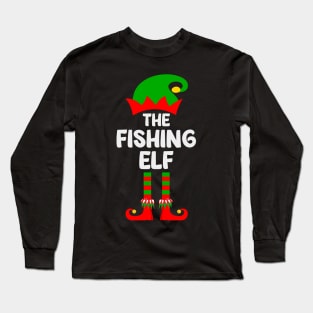 Fishing Elf Matching Family Group Christmas Party Pajama Long Sleeve T-Shirt